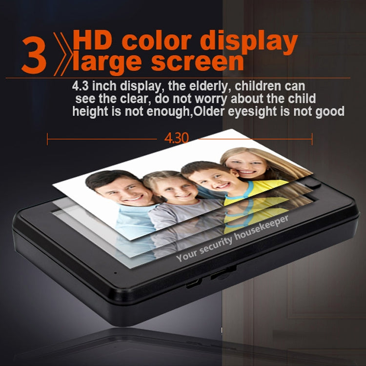 M4300A 4.3 inch Display Screen 3.0MP Camera Video Smart Doorbell, Support TF Card (32GB Max) & Motion Detection & Infrared Night Vision, M4300A M4300A 4.3 inch Display Screen 3.0MP Camera Video Smart Doorbell, Support TF Card (32GB Max) & Motion Detection & Infrared Night Vision, M4300A
